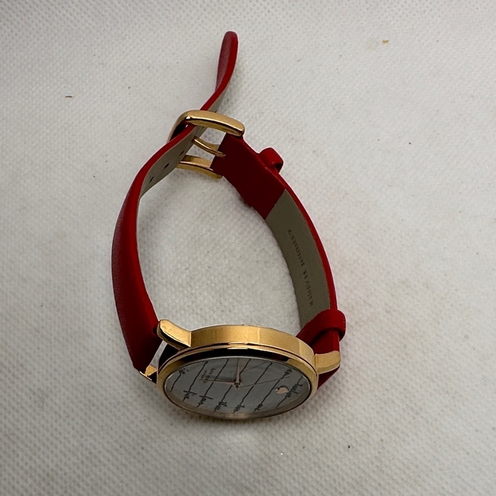 Kate Spade Red Chalkboard Metro Watch Rose Gold Red Leather 34mm - Picture 9 of 9